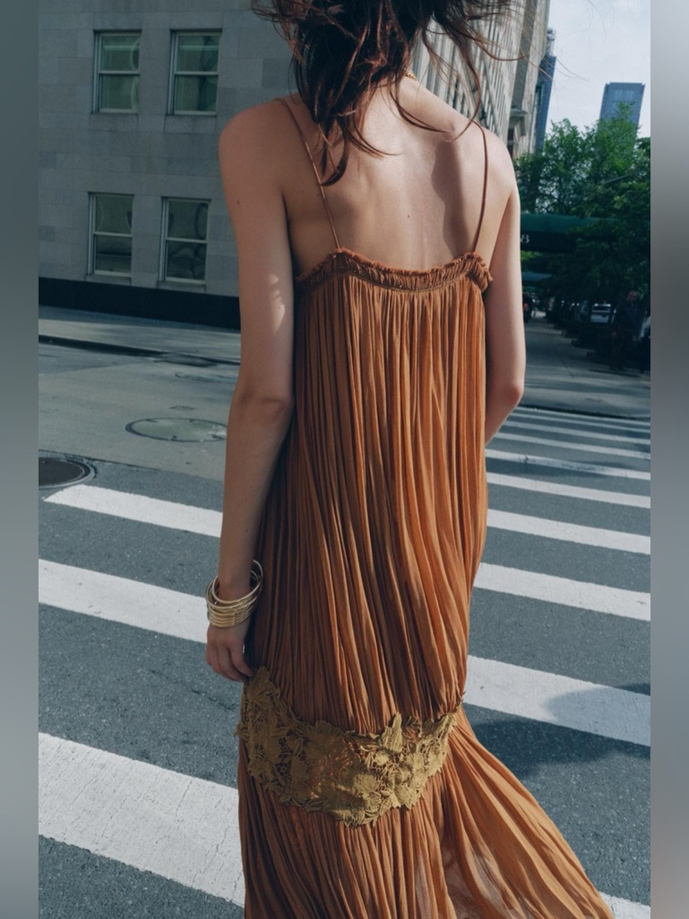 Zara  Wrinkled Embroidered Dress - Picture 8 of 15